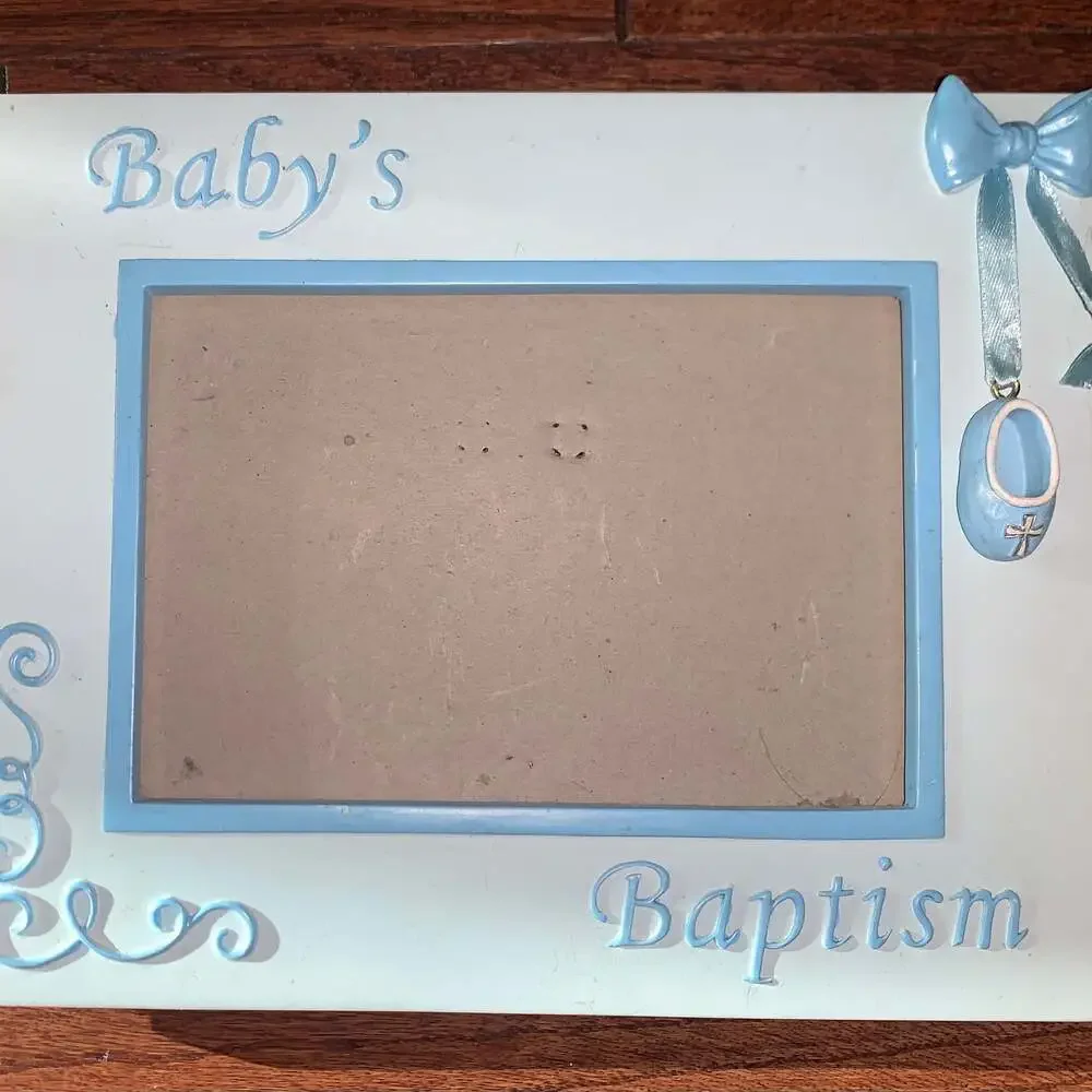 Russ Berrie Small Blessings Baby's Baptism Blue Picture Frame